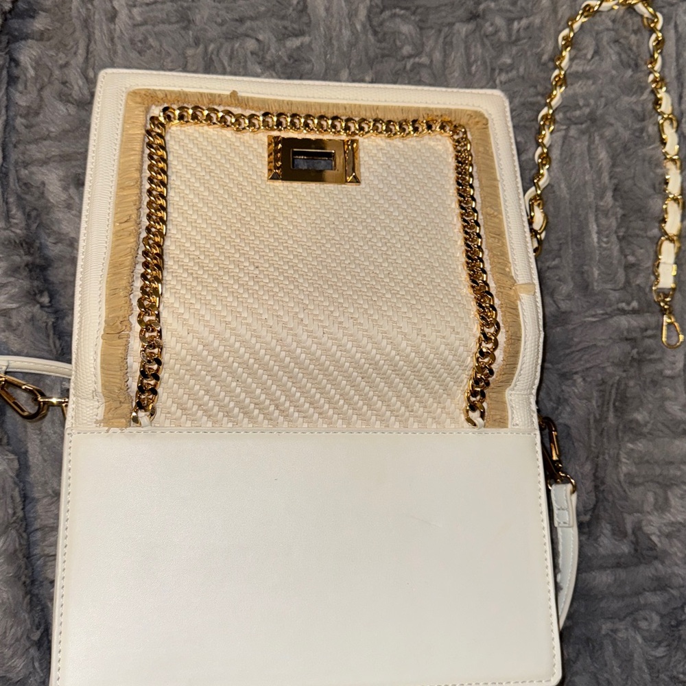 Also Crossbody Handbag White with Gold - Picture 11 of 11